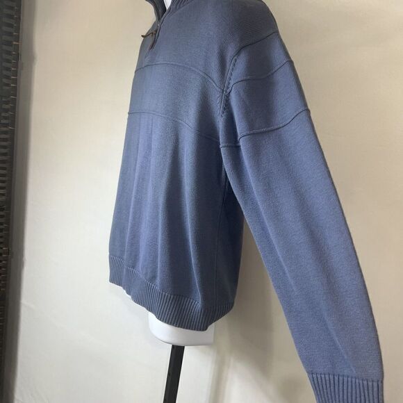Men' Blue Pendleton Sweater 1/4 Zip Size Medium Blue - Picture 4 of 11